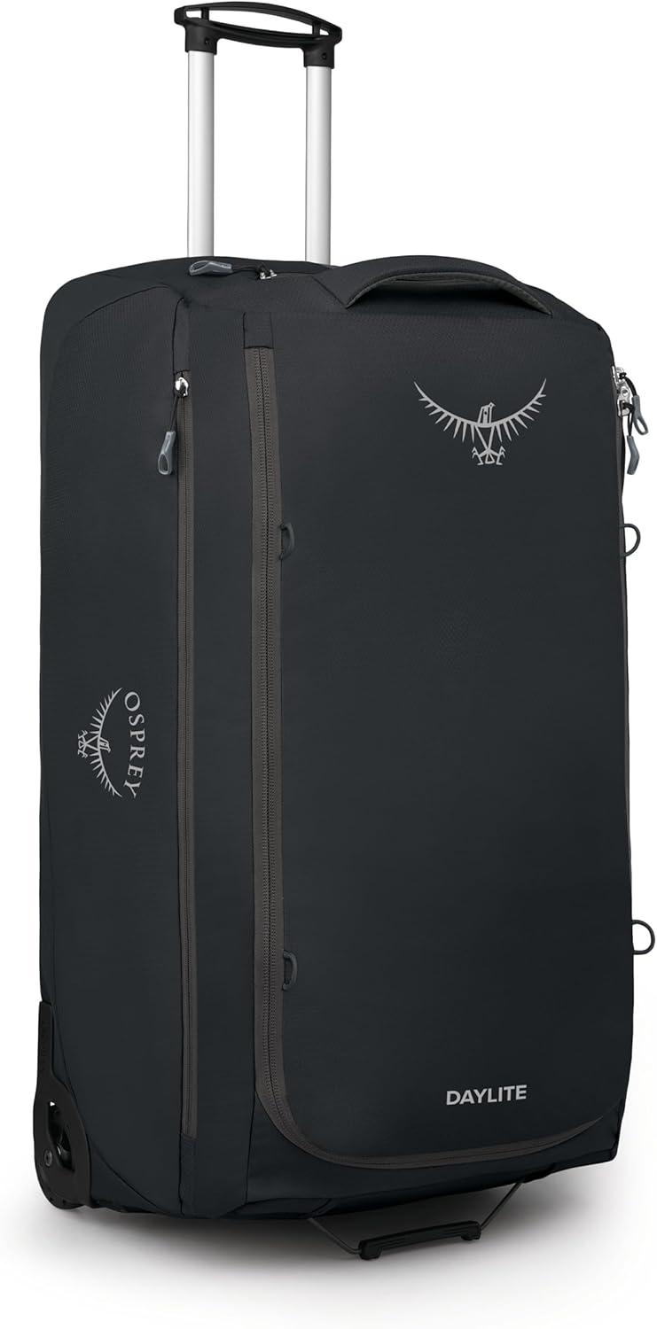 imageOsprey Daylite 85L Wheeled Collapsible Travel Duffel Bag Lightweight Rolling Suitcase Blue SpikemossAlkalineBlack