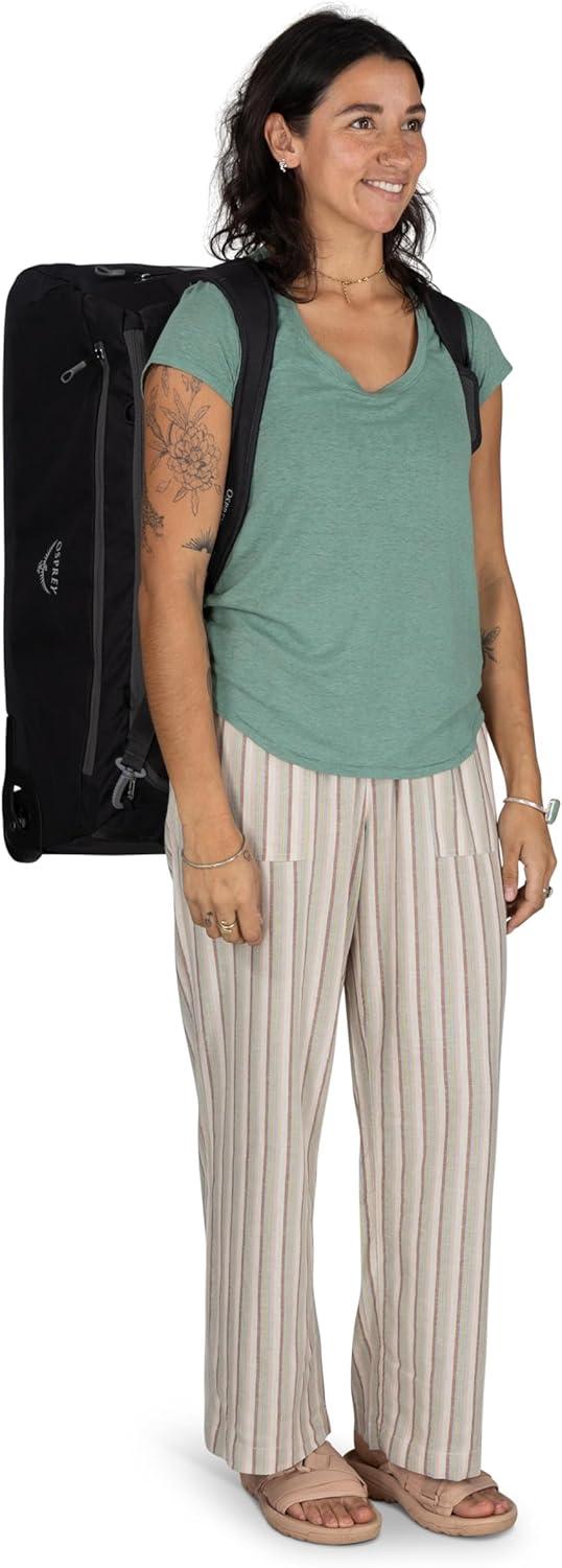 imageOsprey Daylite 85L Wheeled Collapsible Travel Duffel Bag Lightweight Rolling Suitcase Blue SpikemossAlkalineBlack