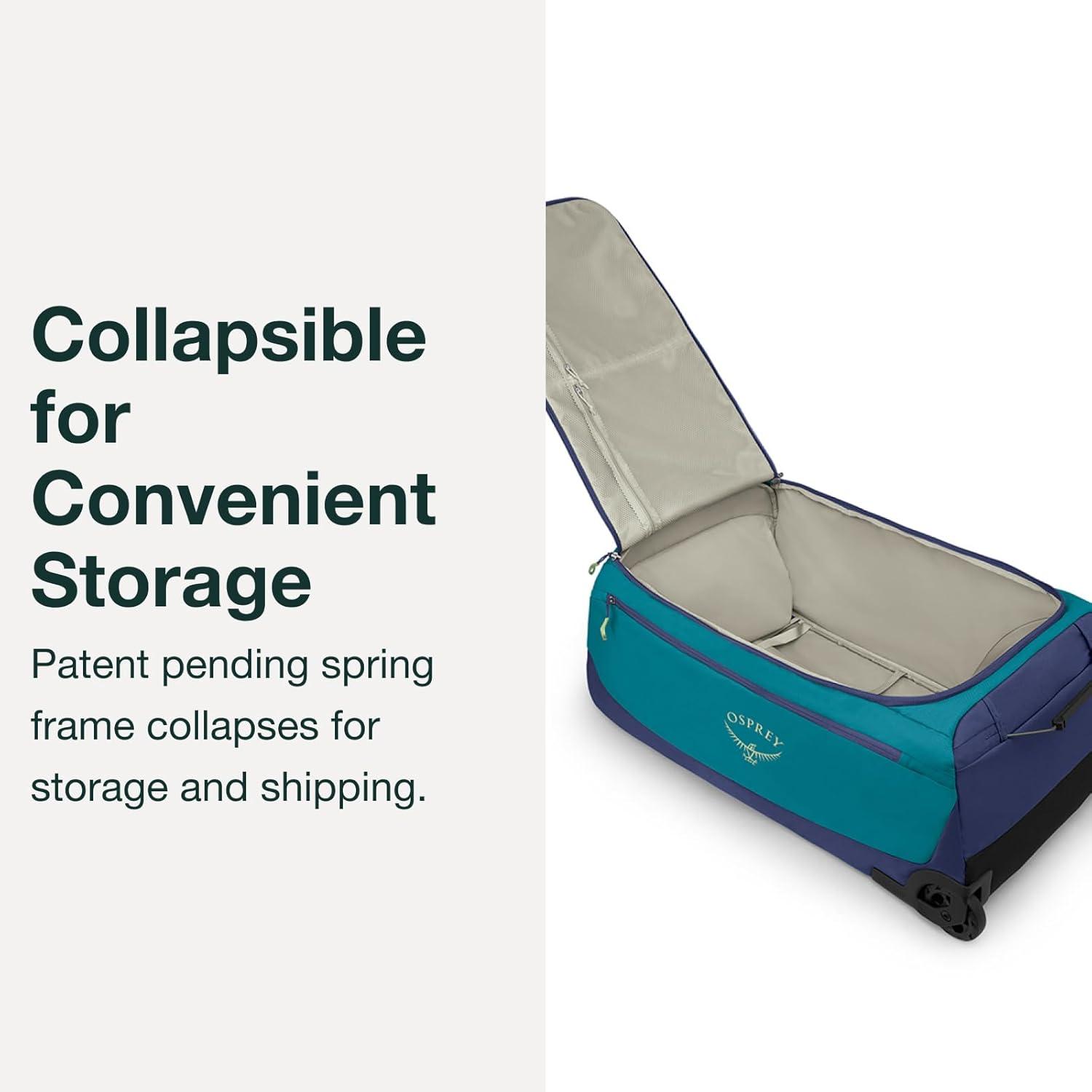 imageOsprey Daylite 85L Wheeled Collapsible Travel Duffel Bag Lightweight Rolling Suitcase Blue SpikemossAlkalineBlue SpikemossAlkaline