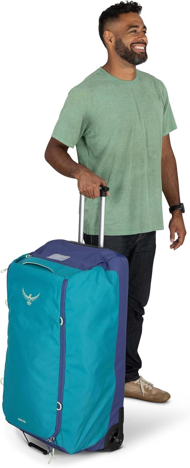 imageOsprey Daylite 85L Wheeled Collapsible Travel Duffel Bag Lightweight Rolling Suitcase Blue SpikemossAlkalineBlue SpikemossAlkaline