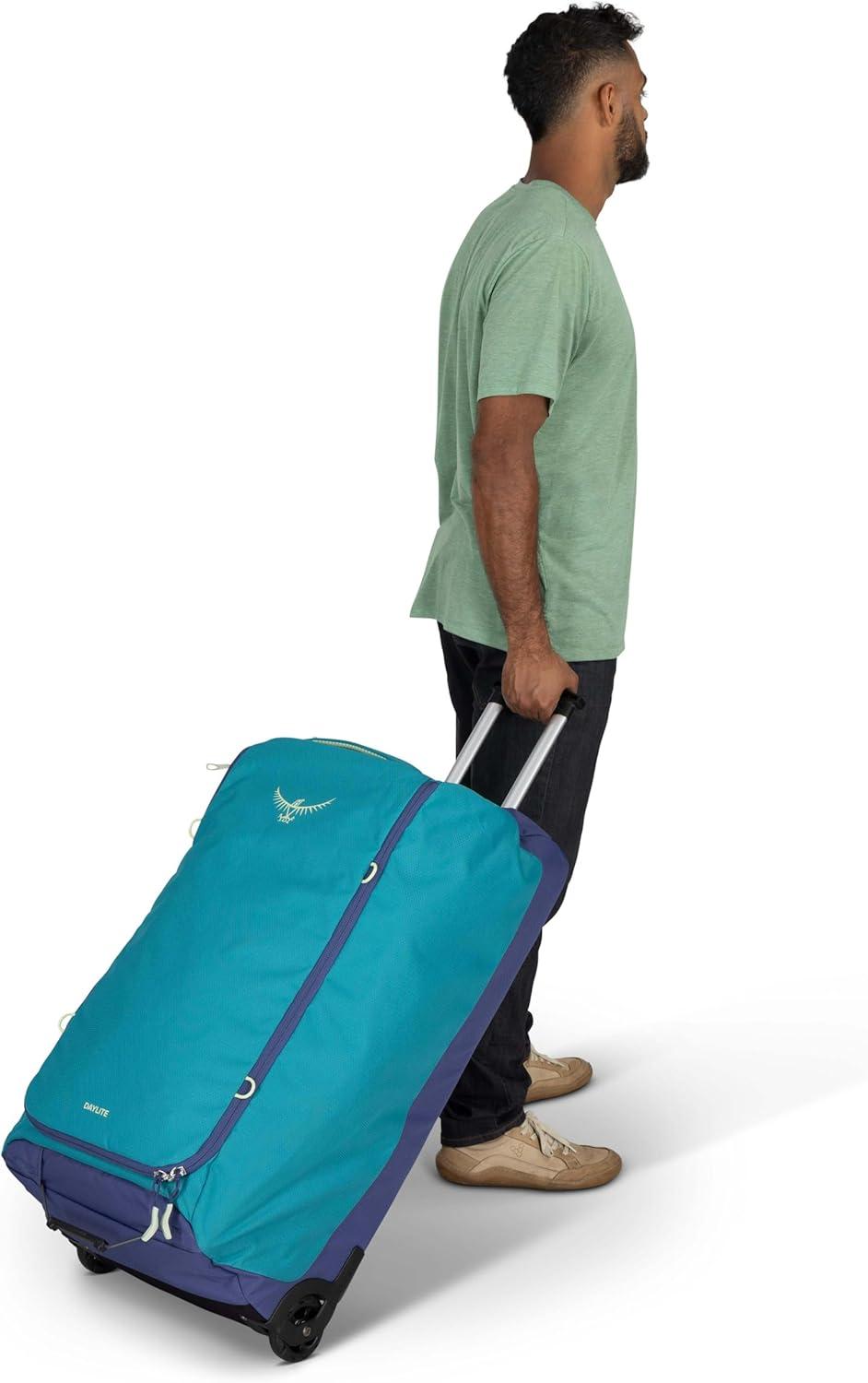 imageOsprey Daylite 85L Wheeled Collapsible Travel Duffel Bag Lightweight Rolling Suitcase Blue SpikemossAlkalineBlue SpikemossAlkaline