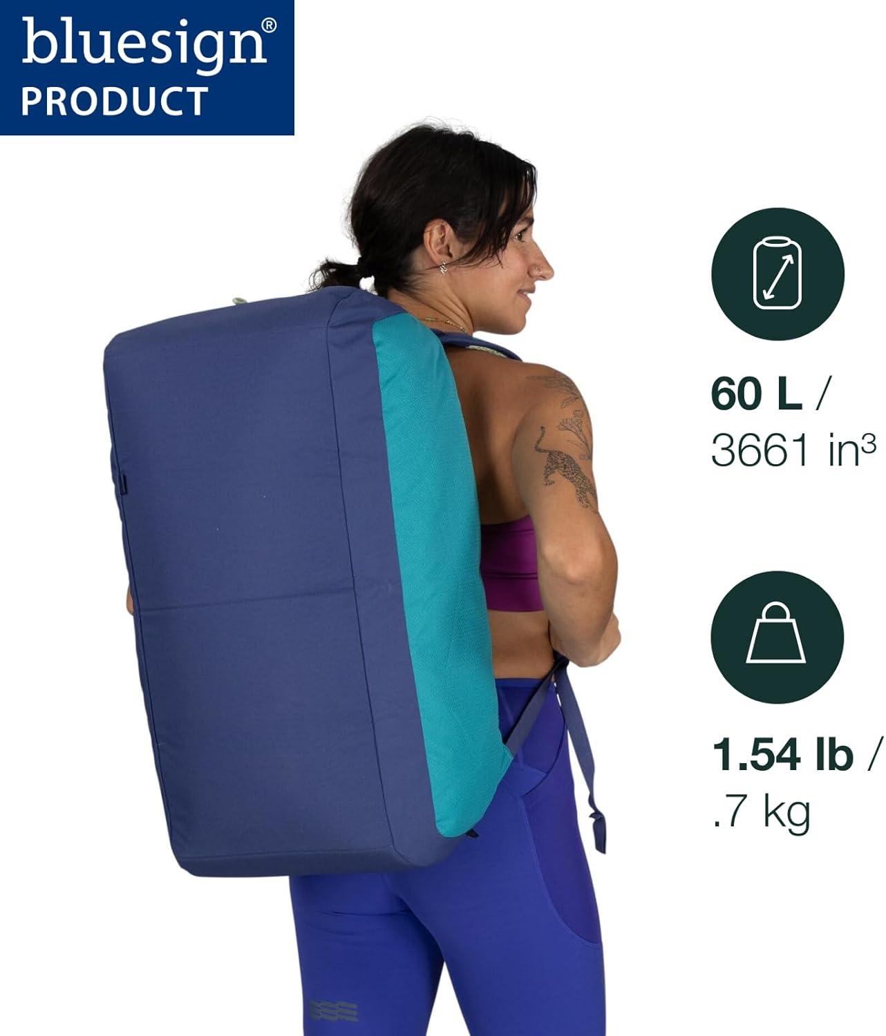 imageOsprey Daylite Duffel Backpack Convertible Everyday Duffel Bag for Gym Commute and TravelBlue SpikemossAlkaline