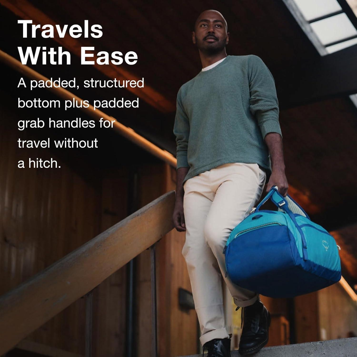 imageOsprey Daylite Duffel Backpack Convertible Everyday Duffel Bag for Gym Commute and TravelNight Shift Blue