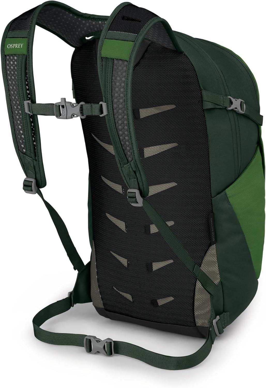 imageOsprey Daylite Plus Commuter Backpack Lightweight Everyday Pack with Laptop Sleeve and Water Bottle Pockets Ideal for Work School and Travel with Versatile Storage Options BlackGreen BeltGreen Canopy