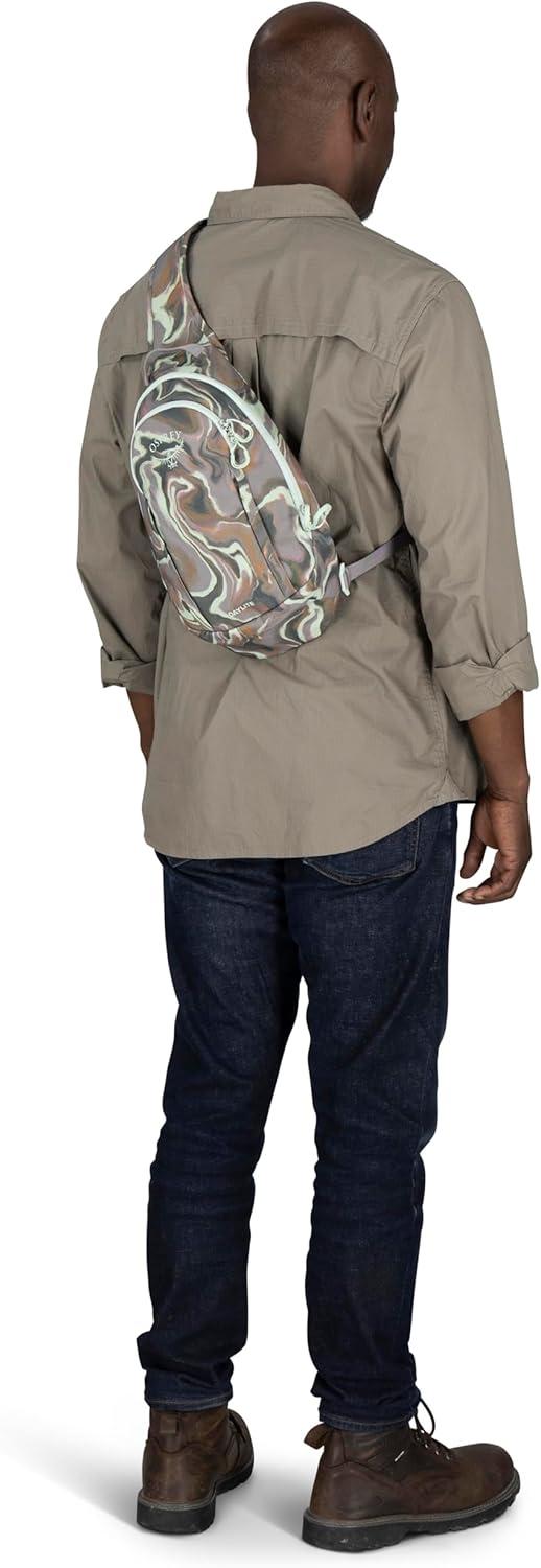 imageOsprey Daylite Shoulder Sling Bag Compact Crossbody Backpack for Everyday Carry Festivals and Lightweight TravelEuphoria Flowing PrintSoundwave Grey