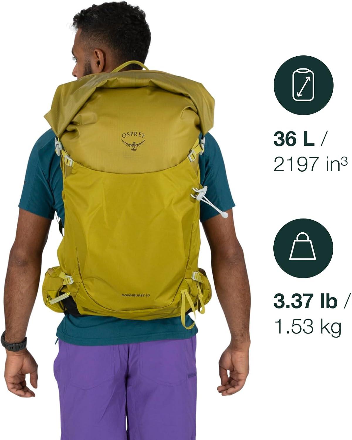 imageOsprey Downburst 26L Mens Hiking Backpack Babylonica YellowDark Charcoal