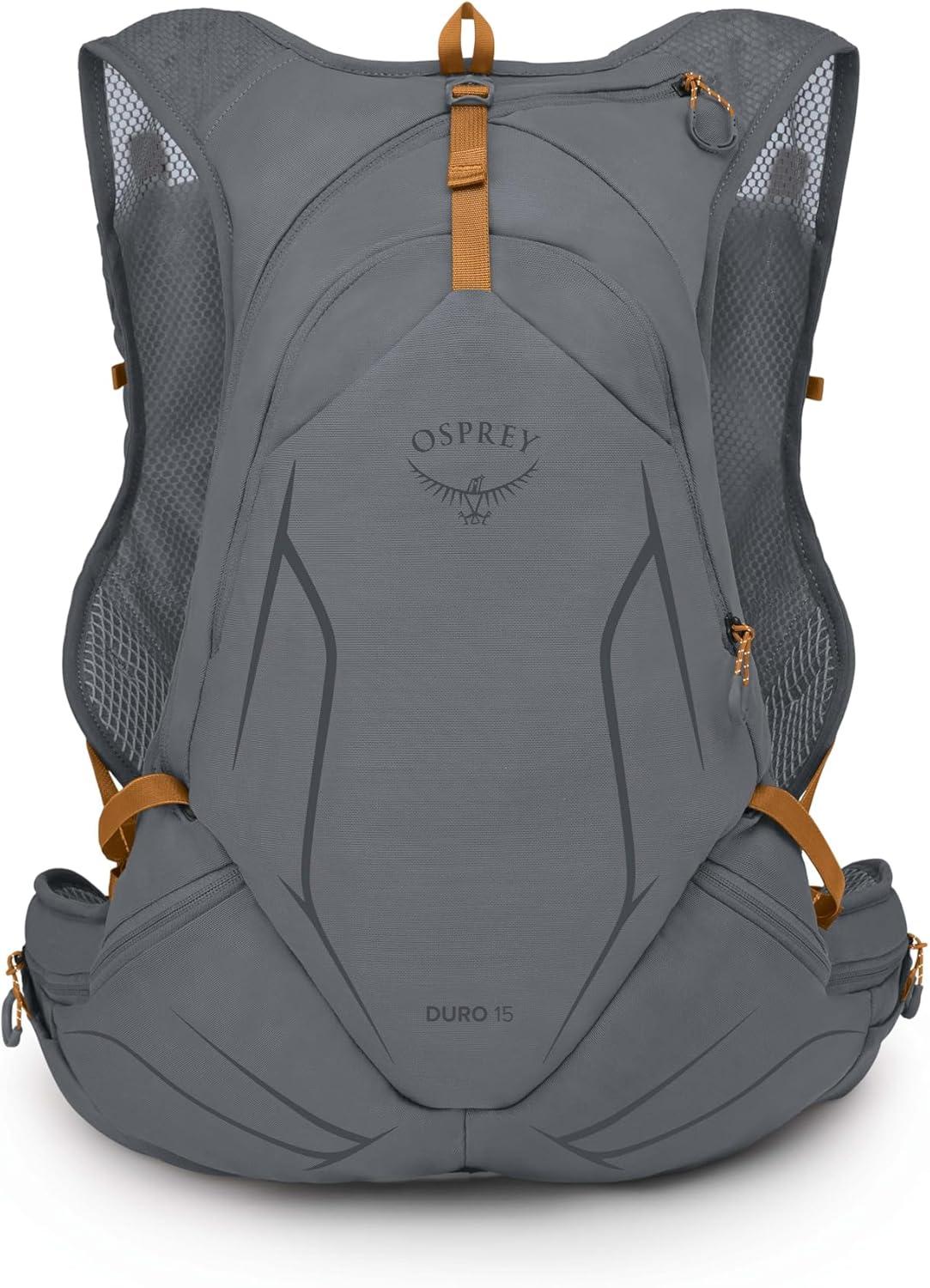imageOsprey Duro 15L Mens Running Hydration Vest with Hydraulics ReservoirPhantom GreyToffee Orange