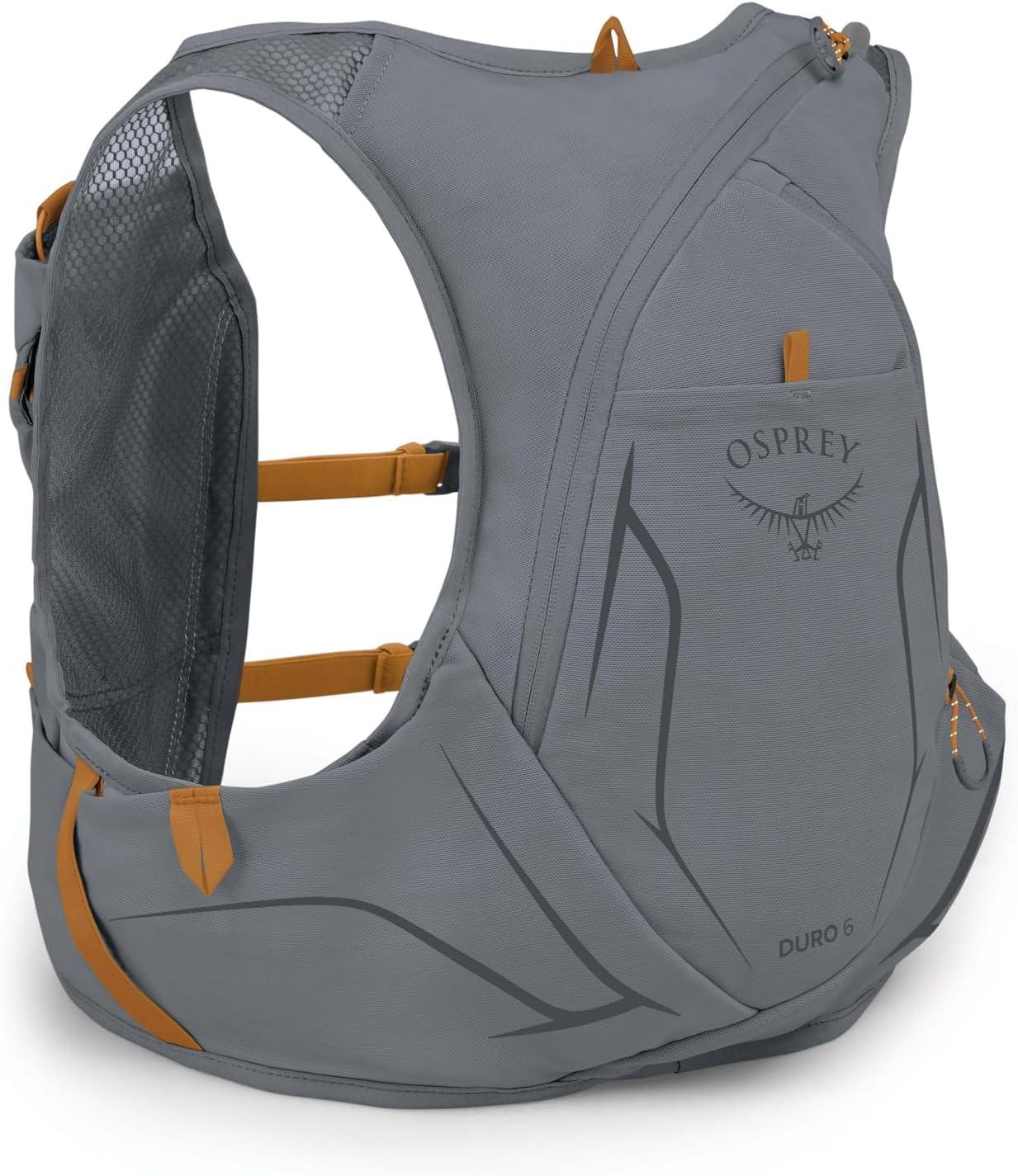 imageOsprey Duro 6L Mens Running Hydration Vest with Hydraulics ReservoirPhantom GreyToffee Orange