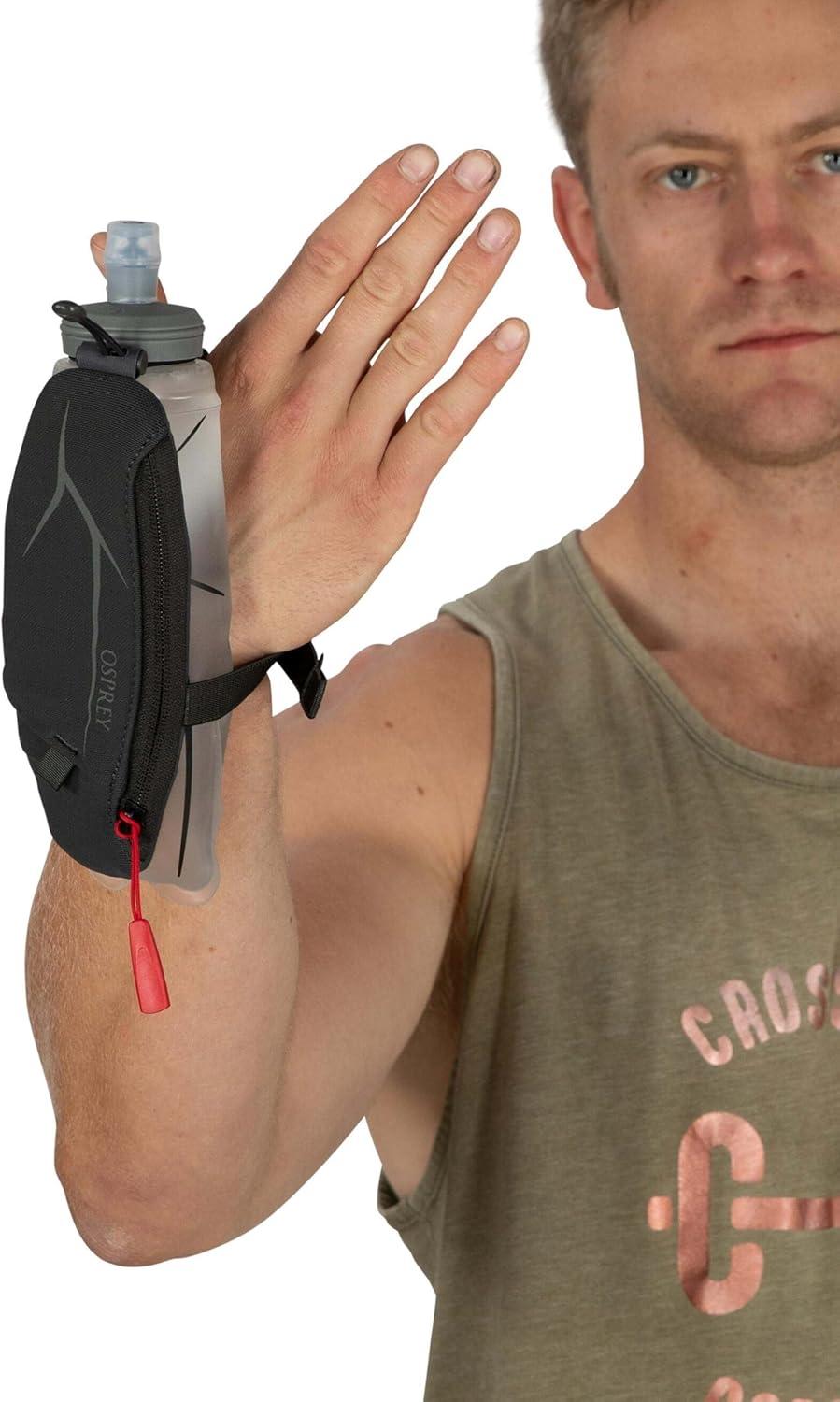 imageOsprey Duro Dyna Handheld Water Bottle with Hydraulics Soft Flask for Running Phantm GreyToffee Orange