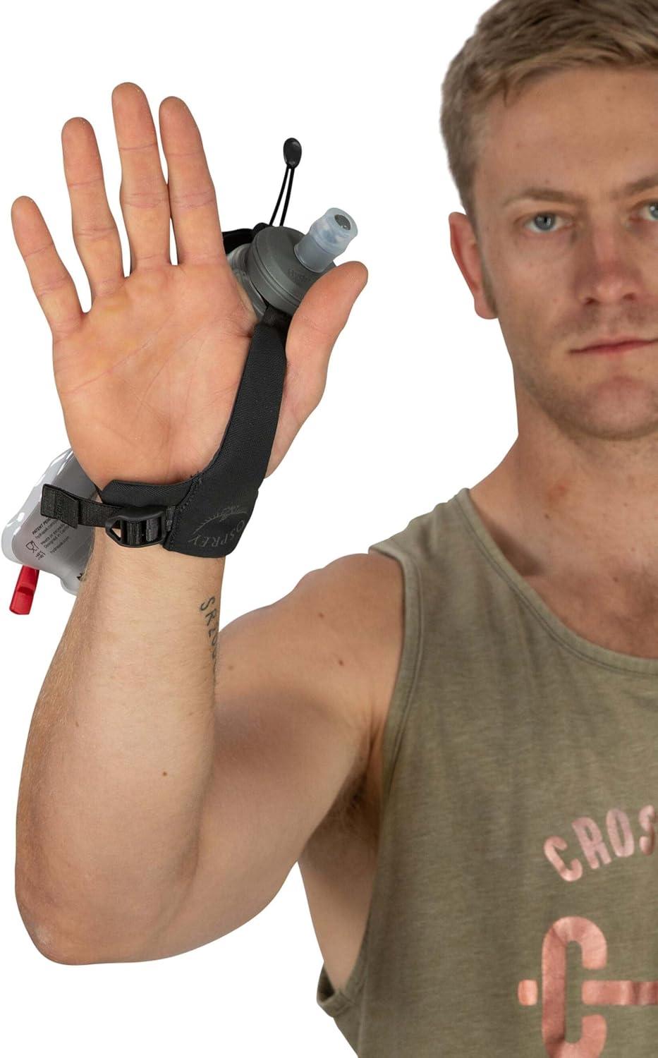 imageOsprey Duro Dyna Handheld Water Bottle with Hydraulics Soft Flask for Running Phantm GreyToffee Orange