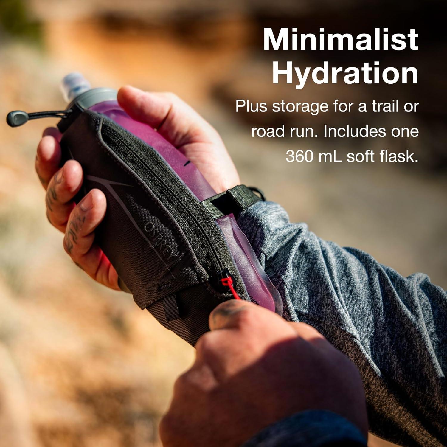 imageOsprey Duro Dyna Handheld Water Bottle with Hydraulics Soft Flask for Running Phantm GreyToffee Orange