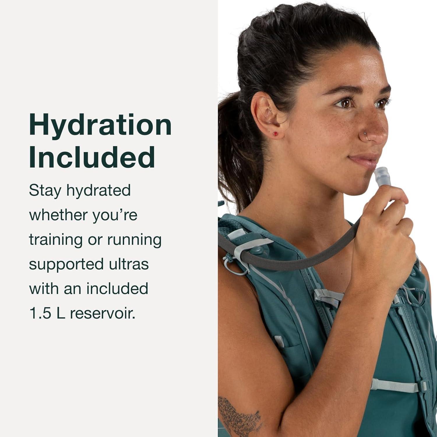 imageOsprey Dyna 15L Womens Running Hydration Vest with Hydraulics ReservoirCascade BlueSilver Lining