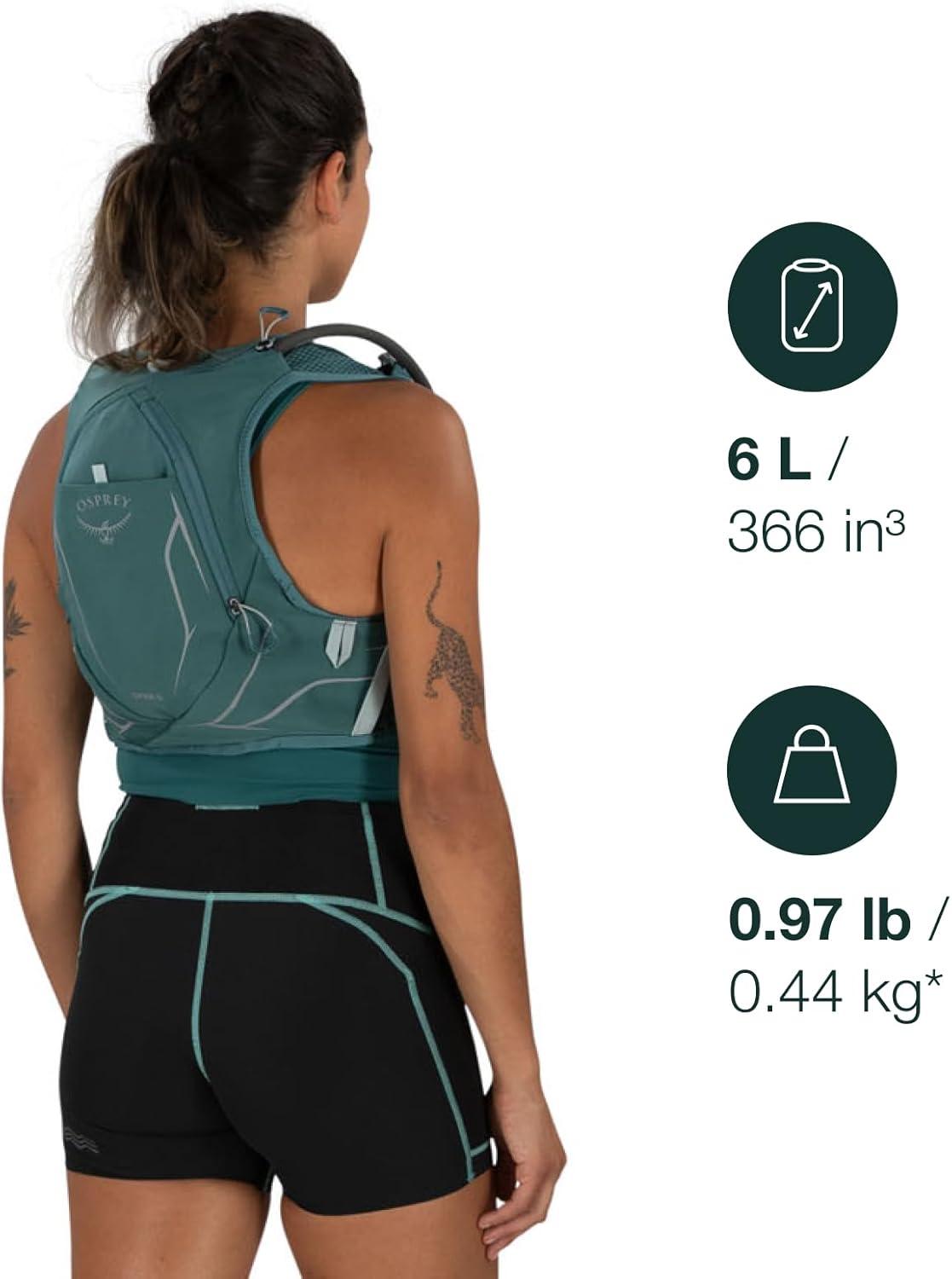 imageOsprey Dyna 6L Womens Running Hydration Vest with Hydraulics ReservoirCascade BlueSilver Lining