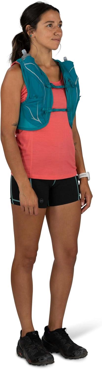 imageOsprey Dyna LT Womens Running Hydration Vest with Hydraulics Soft FlasksCascade BlueSilver Lining