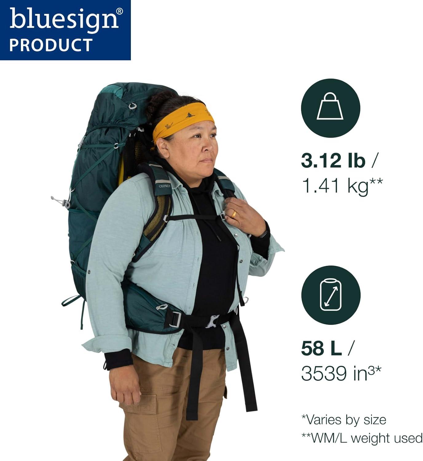 imageOsprey Eja 58 Womens Ultralight Backpacking BackpackDeep Teal