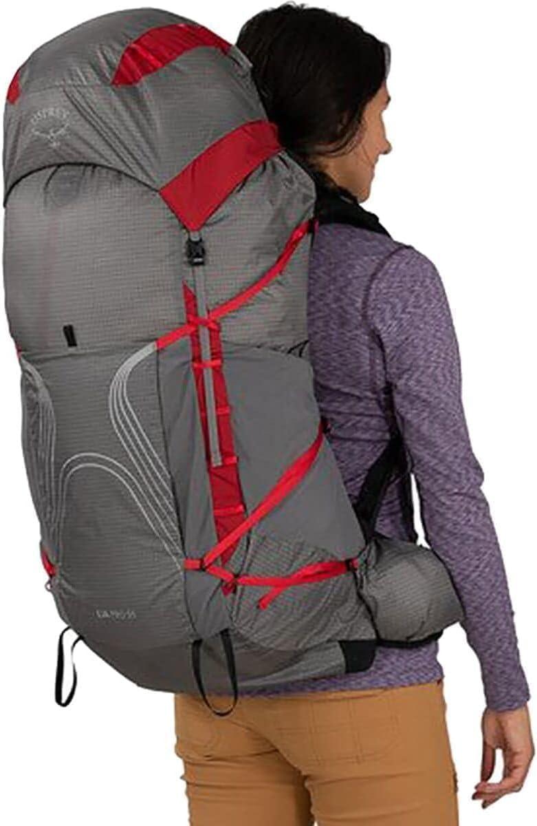imageOsprey Eja Pro 55L Womens Backpacking Backpack Dale GreyPoinsettia Red WMLWML