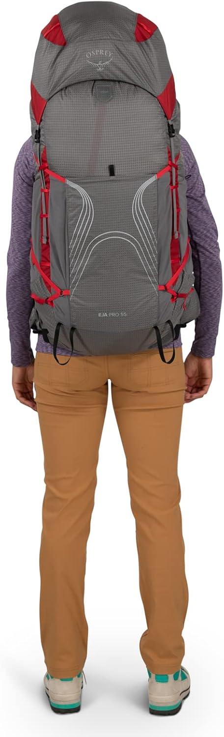 imageOsprey Eja Pro 55L Womens Backpacking Backpack Dale GreyPoinsettia Red WMLWML