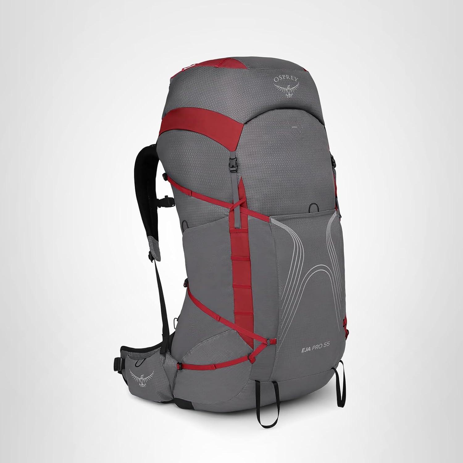 imageOsprey Eja Pro 55L Womens Backpacking Backpack Dale GreyPoinsettia Red WMLWXSS