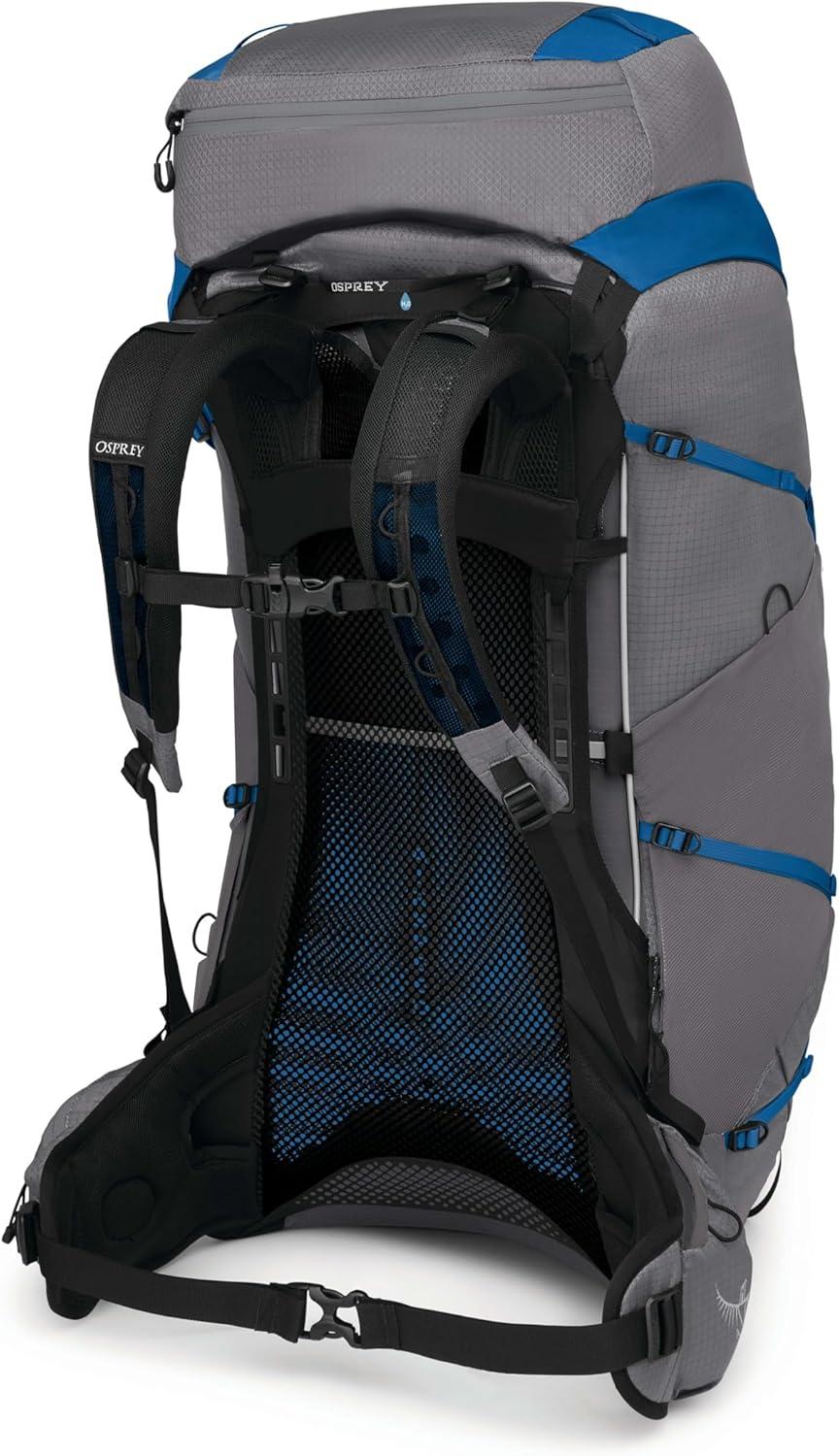 imageOsprey Exos Pro 55L Mens Backpacking Backpack Dale GreyAgam Blue LXLLarge XLarge