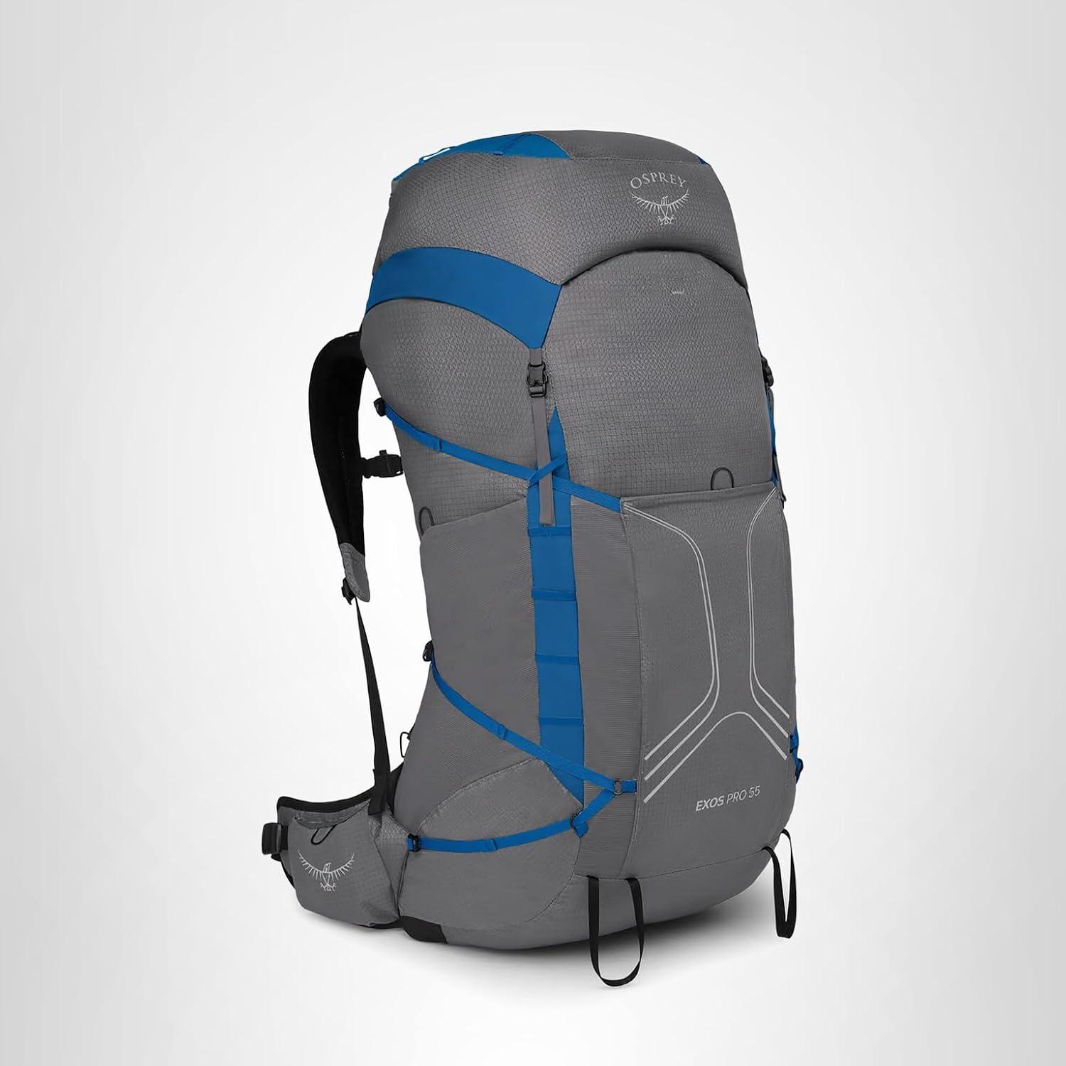 imageOsprey Exos Pro 55L Mens Backpacking Backpack Dale GreyAgam Blue LXLSmallMedium
