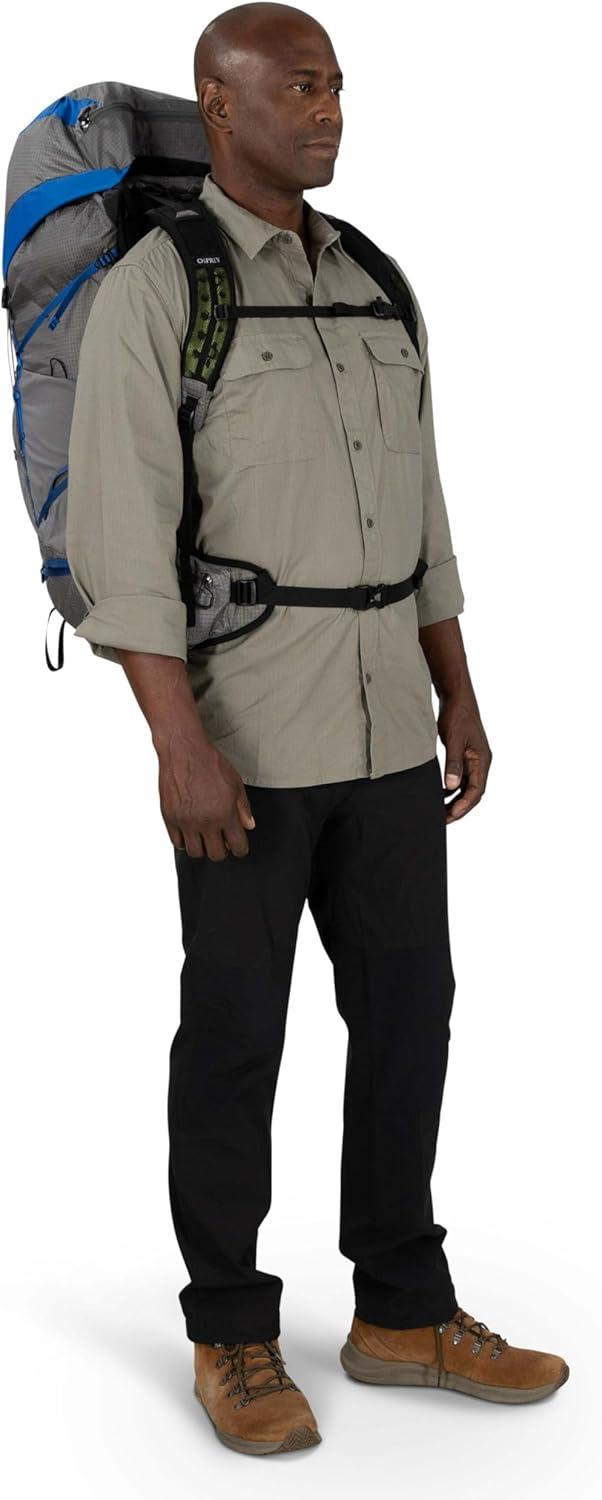 imageOsprey Exos Pro 55L Mens Backpacking Backpack Dale GreyAgam Blue LXLSmallMedium
