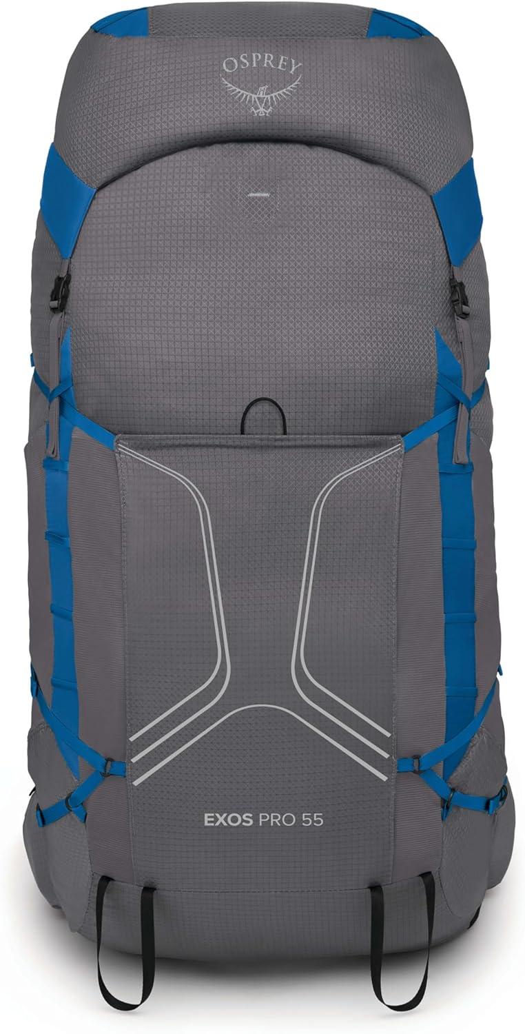 imageOsprey Exos Pro 55L Mens Backpacking Backpack Dale GreyAgam Blue LXLSmallMedium