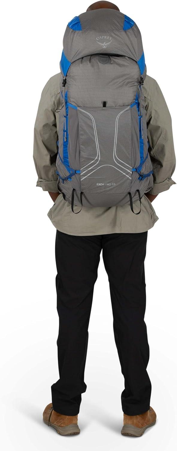 imageOsprey Exos Pro 55L Mens Backpacking Backpack Dale GreyAgam Blue LXLSmallMedium