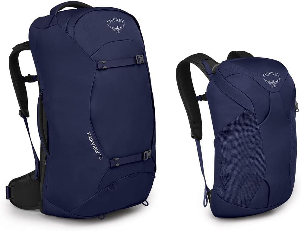 imageOsprey Fairview 55L Womens Travel Backpack BlackWinter Night Blue