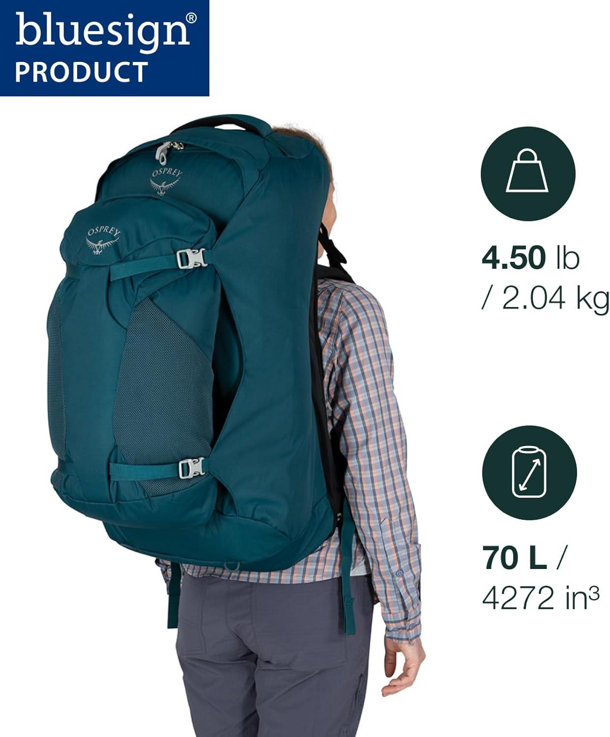 imageOsprey Fairview 55L Womens Travel Backpack BlackWinter Night Blue