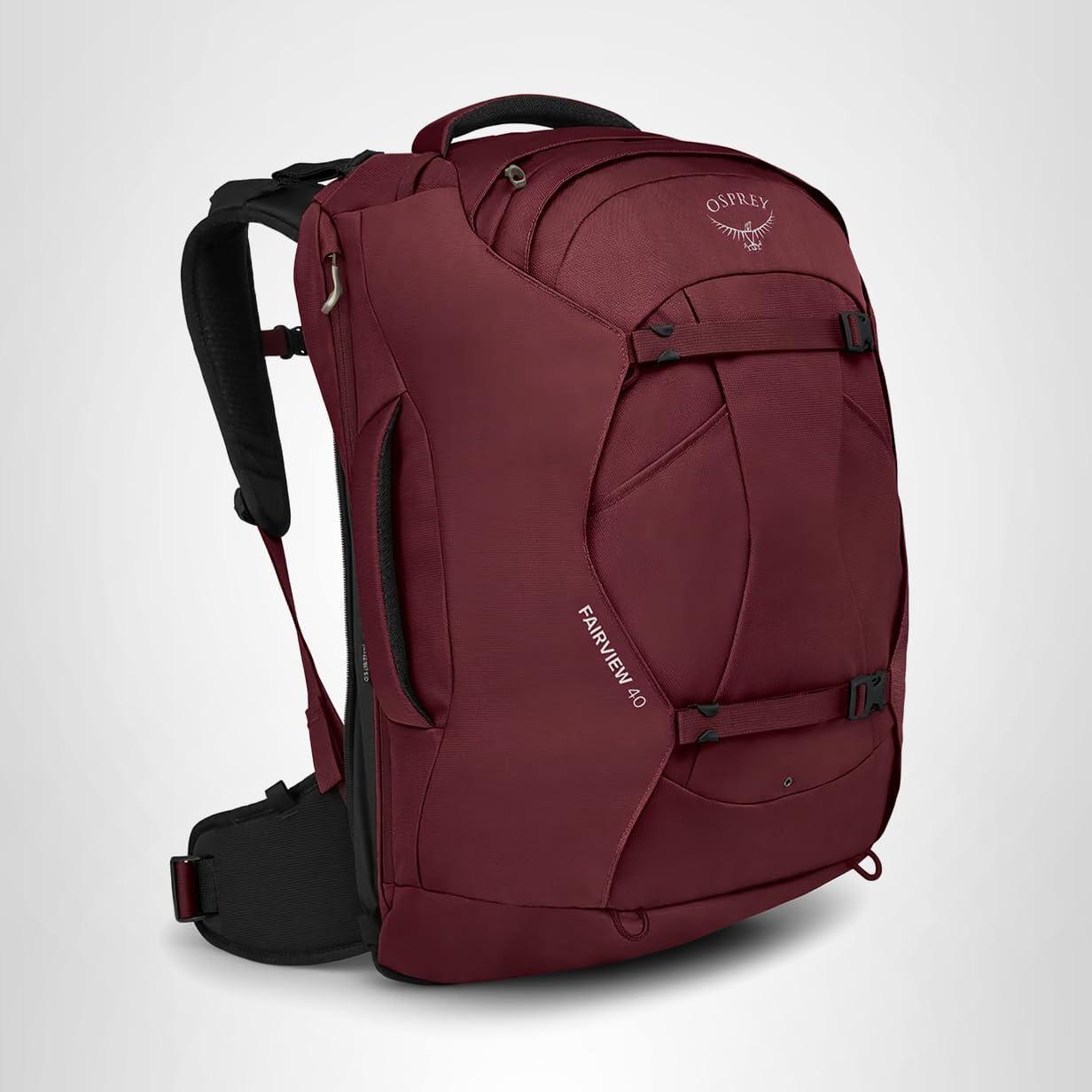 imageOsprey Fairview 55L Womens Travel Backpack BlackZircon Red