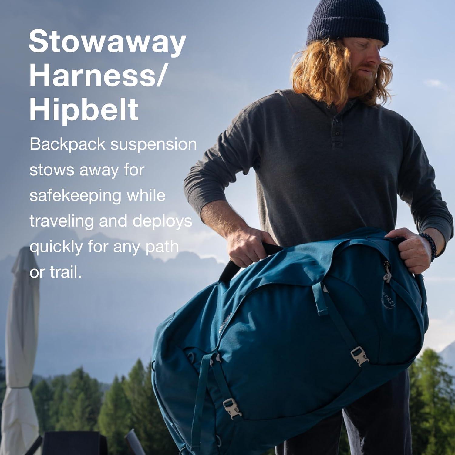 imageOsprey Farpoint 55L Mens Travel Backpack Gopher GreenBlack