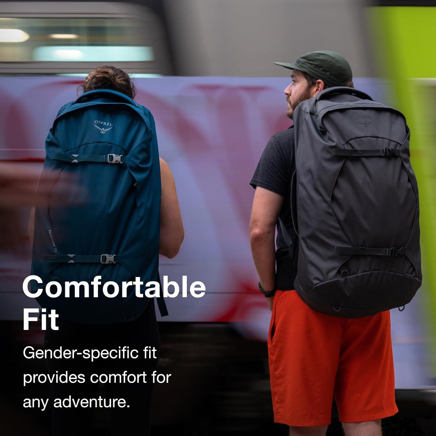 imageOsprey Farpoint 55L Mens Travel Backpack Gopher GreenBlack