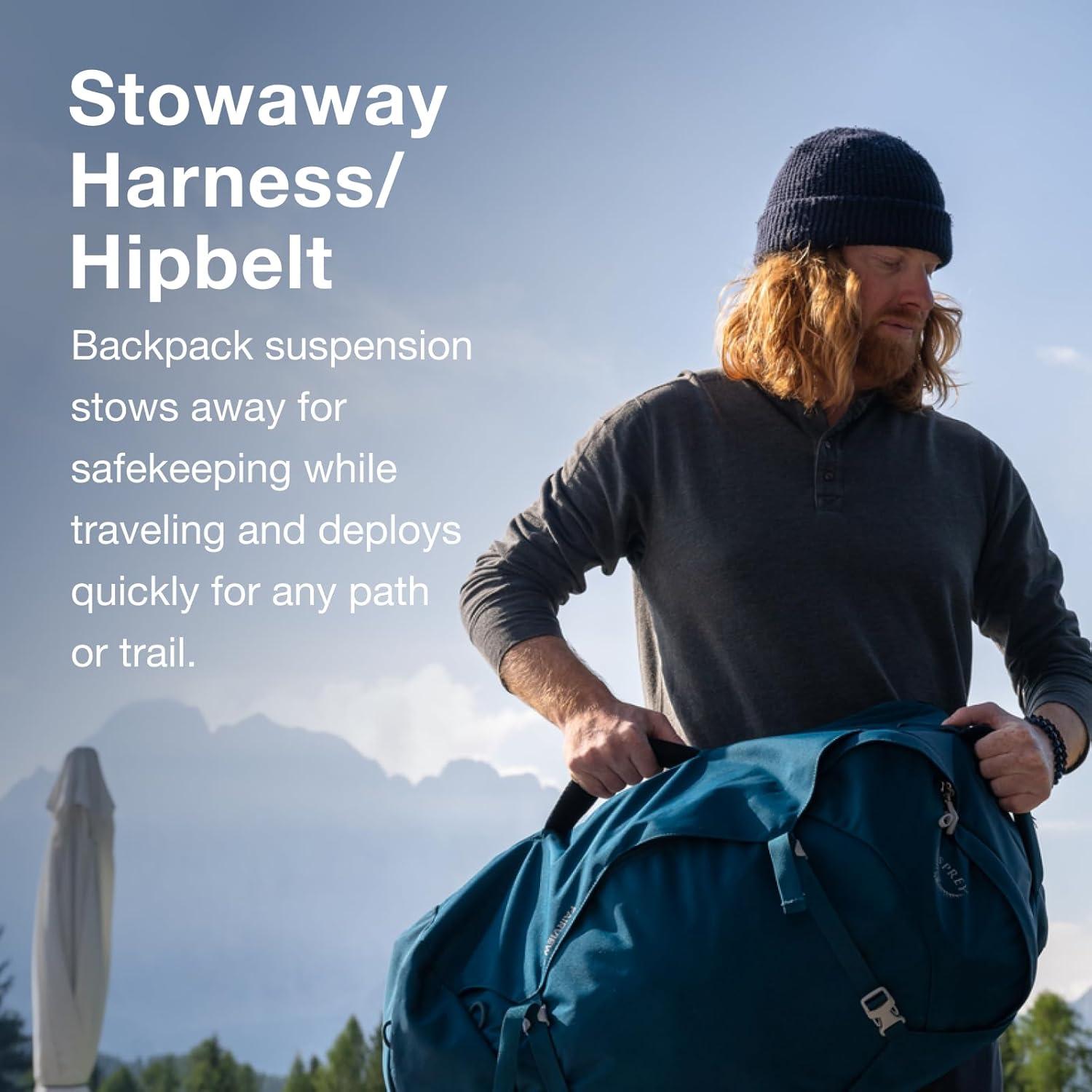 imageOsprey Farpoint 55L Mens Travel Backpack Gopher GreenMuted Space Blue