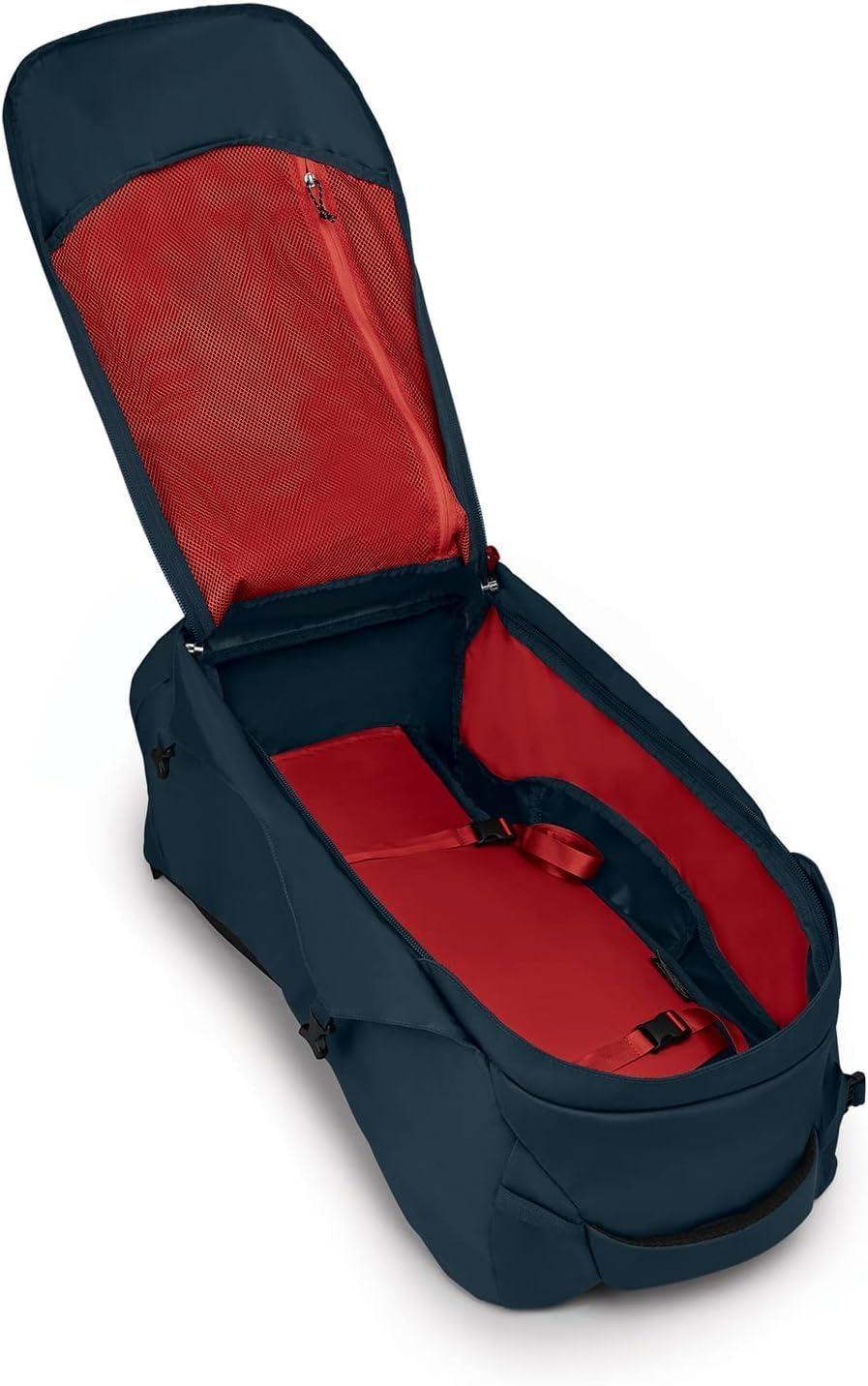 imageOsprey Farpoint 55L Mens Travel Backpack Gopher GreenMuted Space Blue