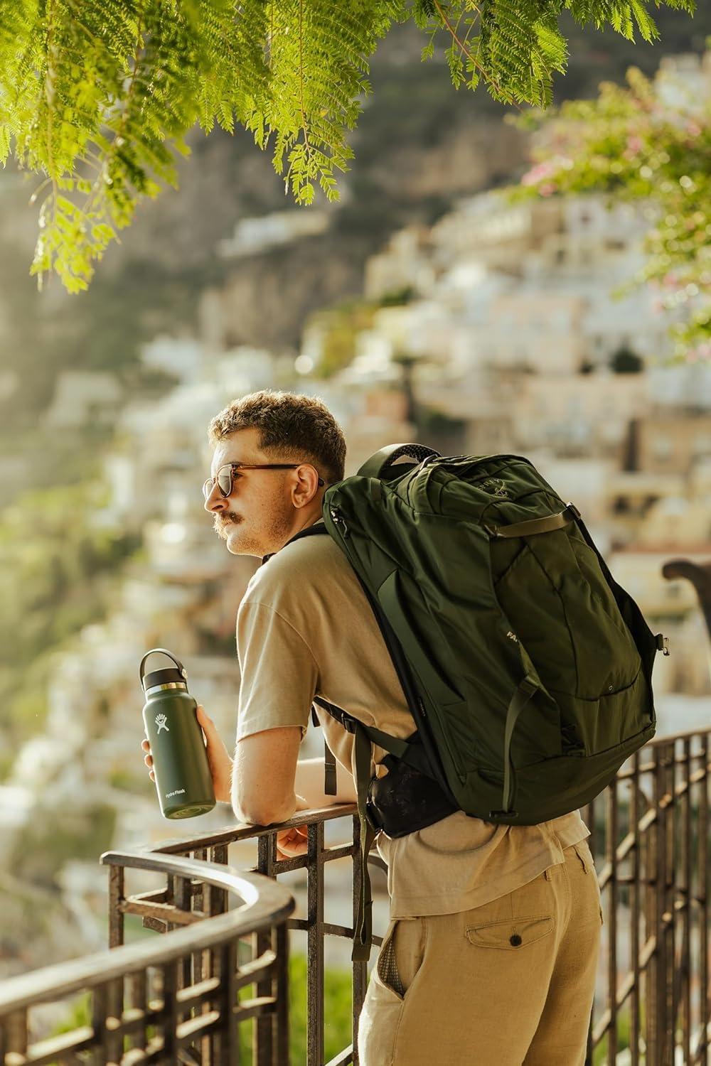 imageOsprey Farpoint 55L Mens Travel Backpack Gopher GreenTunnel Vision Grey