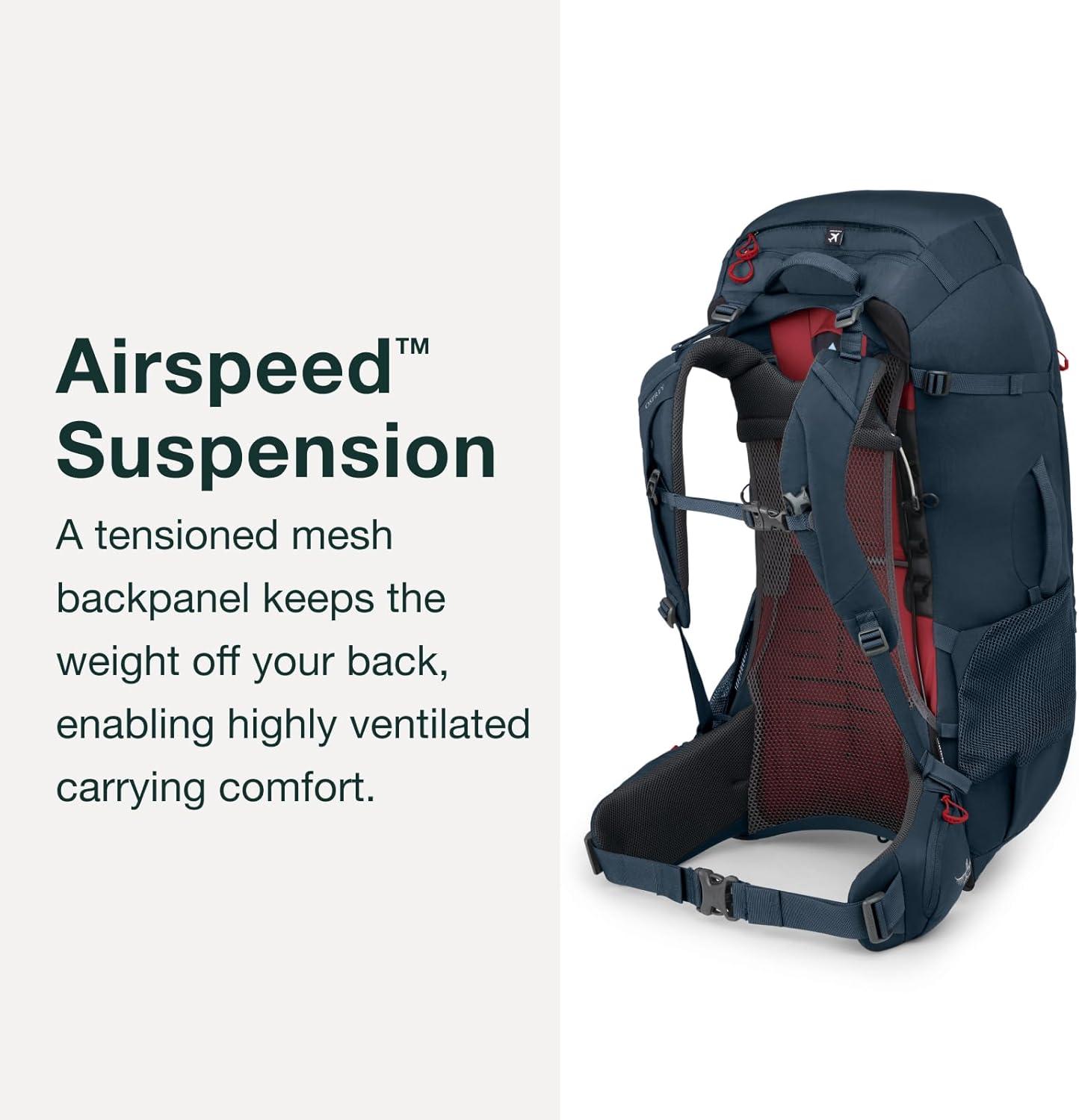 imageOsprey Farpoint Trek 55L Mens Travel Backpack Muted Space BlueMuted Space Blue