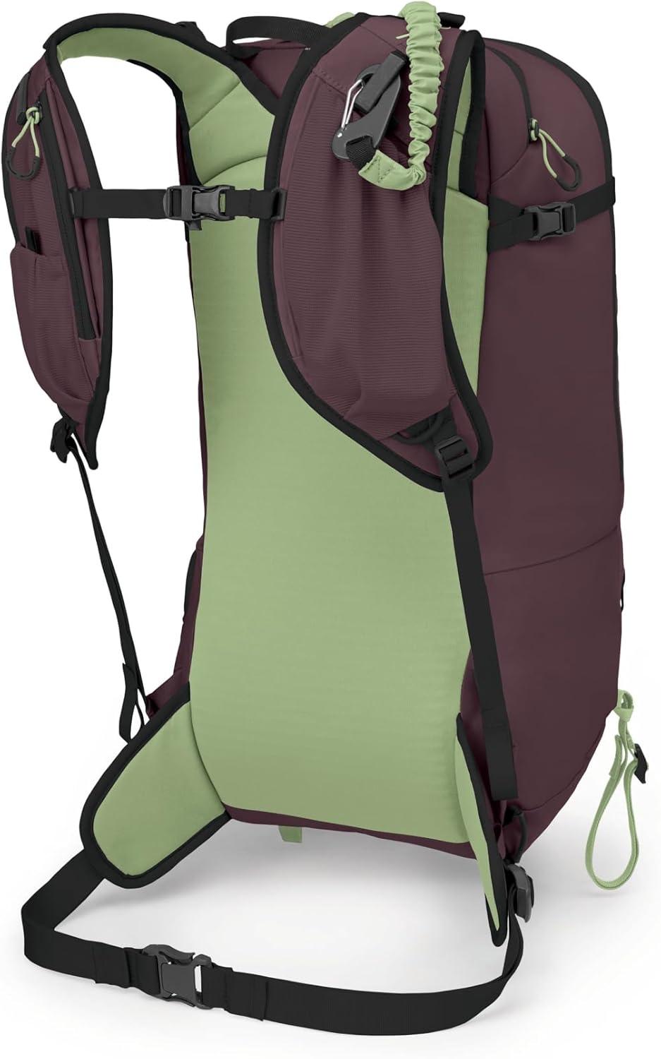 imageOsprey Firn 18L Ski and Snowboard Backpack Lightweight Touring Backpack Euphoria Purple MediumLargeElderberry PurplePeppermint Green