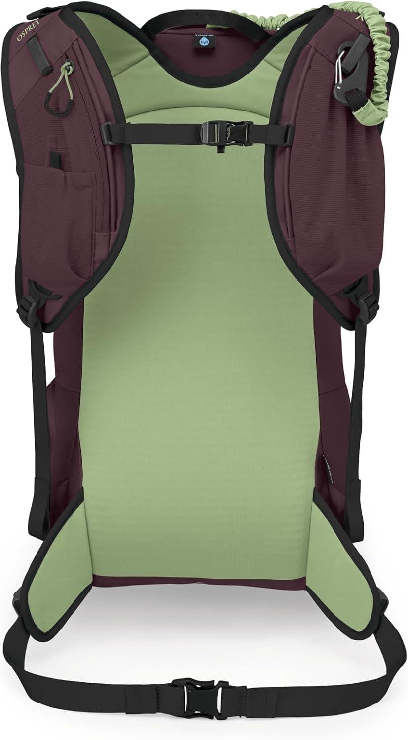 imageOsprey Firn 18L Ski and Snowboard Backpack Lightweight Touring Backpack Euphoria Purple MediumLargeElderberry PurplePeppermint Green