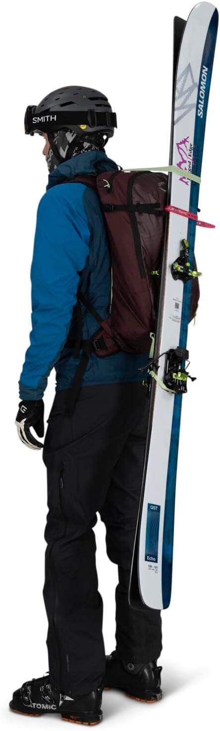 imageOsprey Firn 18L Ski and Snowboard Backpack Lightweight Touring Backpack Euphoria Purple MediumLargeElderberry PurplePeppermint Green