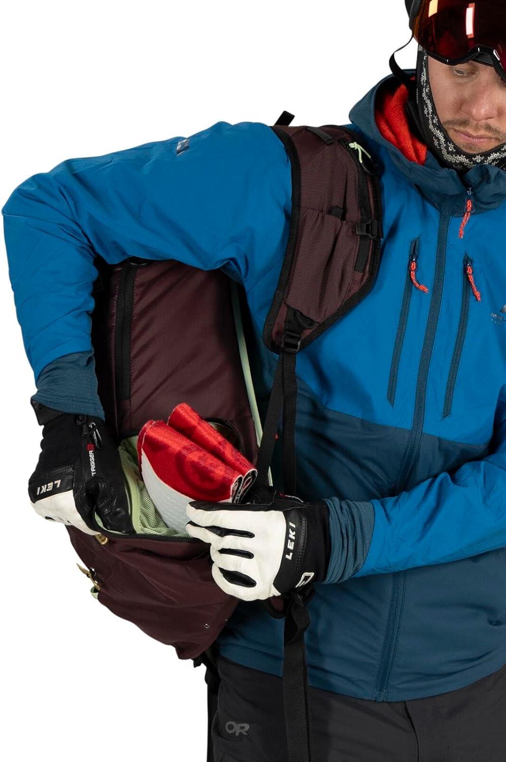 imageOsprey Firn 18L Ski and Snowboard Backpack Lightweight Touring Backpack Euphoria Purple MediumLargeElderberry PurplePeppermint Green