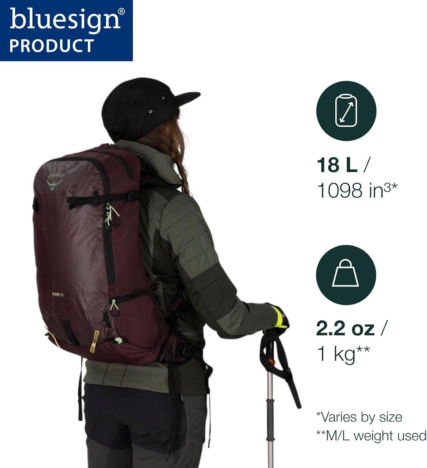 imageOsprey Firn 18L Ski and Snowboard Backpack Lightweight Touring Backpack Euphoria Purple MediumLargeSandy GreyTequila Orange