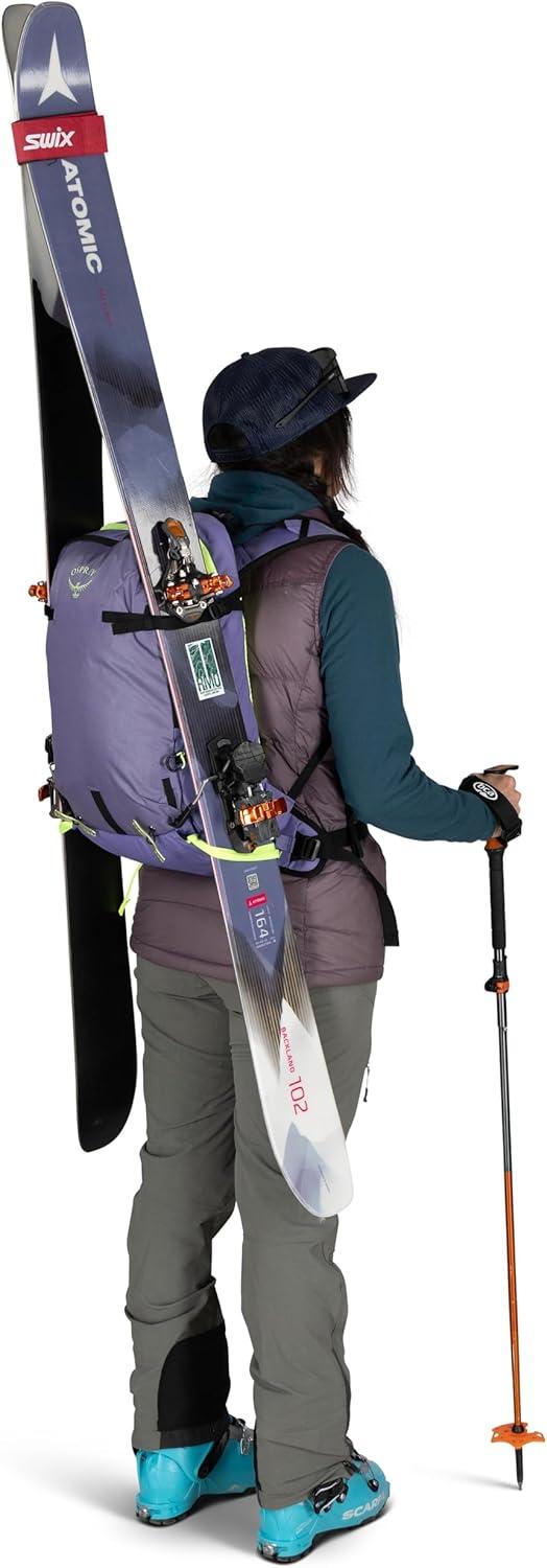 imageOsprey Firn 18L Ski and Snowboard Backpack Lightweight Touring Backpack Euphoria Purple MediumLargeTundra Green