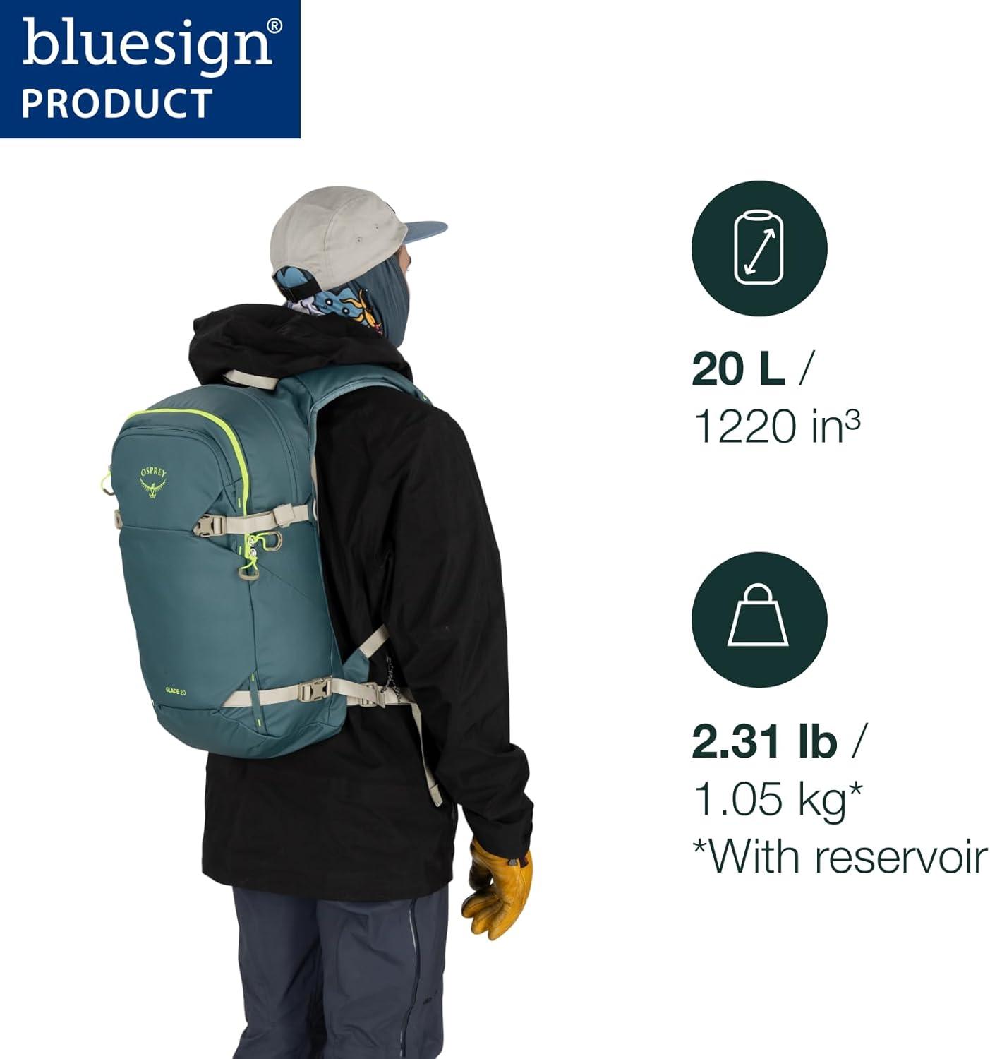 imageOsprey Glade Ski and Snowboard Hydration Backpack ColdWeather Winter 25L Water Reservoir and Insulated HarnessBlack