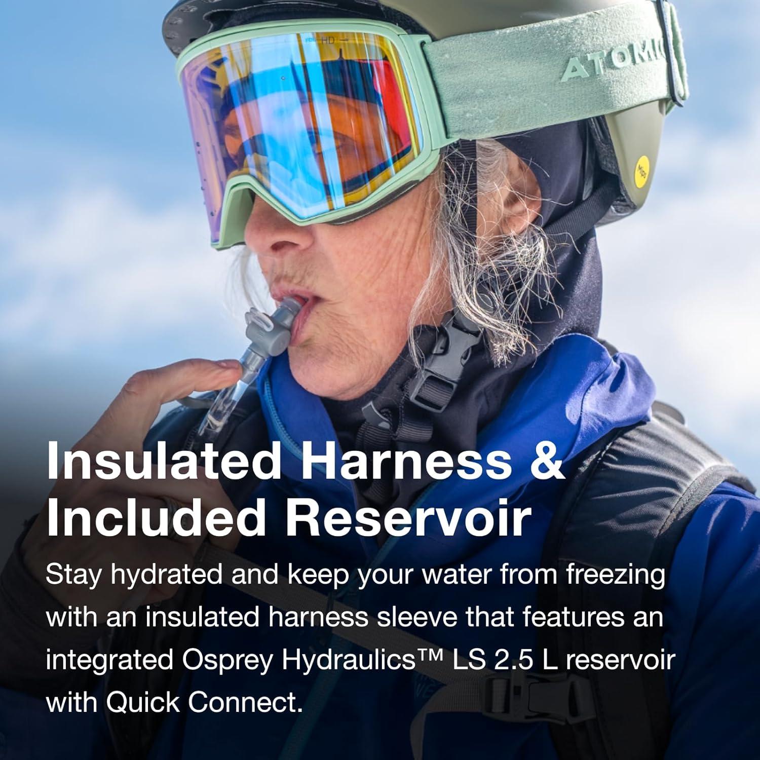 imageOsprey Glade Ski and Snowboard Hydration Backpack ColdWeather Winter 25L Water Reservoir and Insulated HarnessBlack