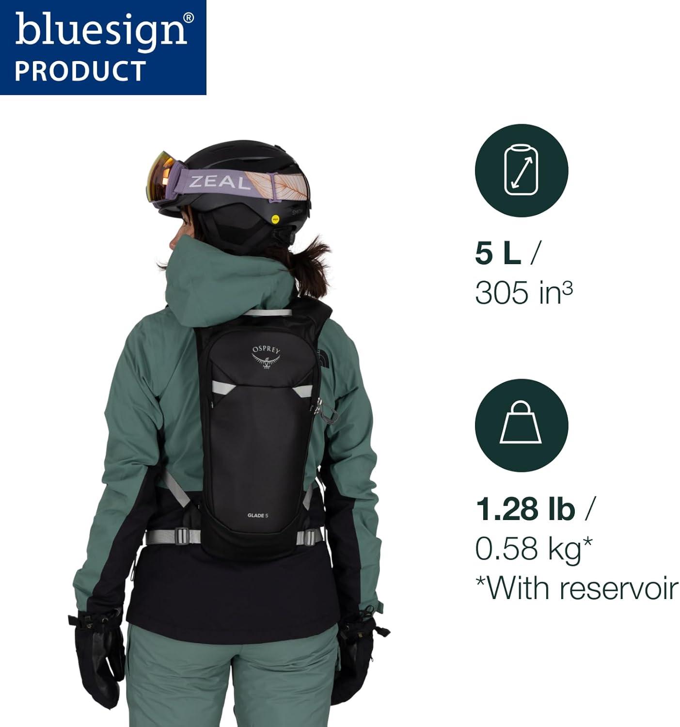 imageOsprey Glade Ski and Snowboard Hydration Backpack ColdWeather Winter 25L Water Reservoir and Insulated HarnessBlack