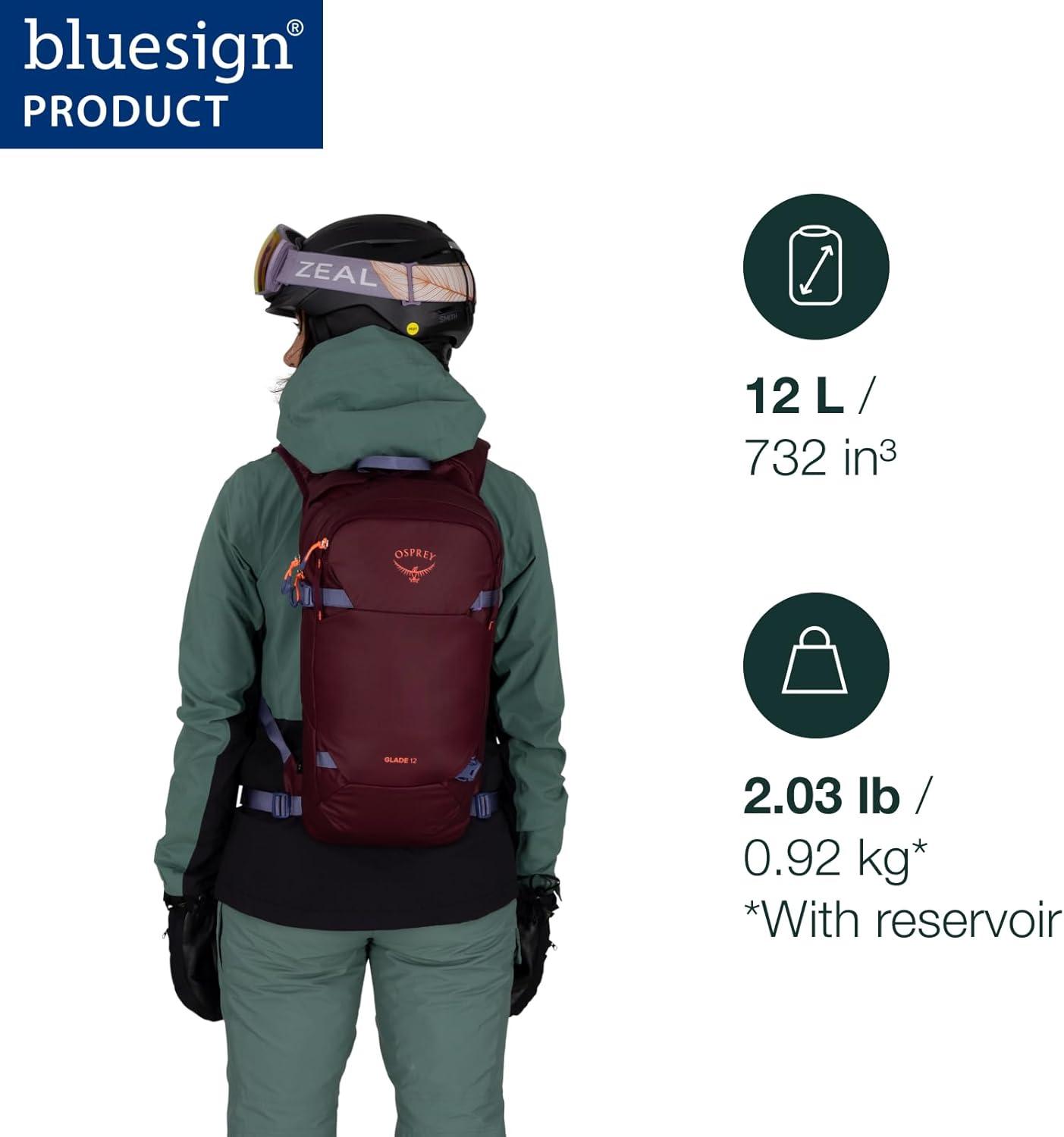 imageOsprey Glade Ski and Snowboard Hydration Backpack ColdWeather Winter 25L Water Reservoir and Insulated HarnessMoody Burgundy