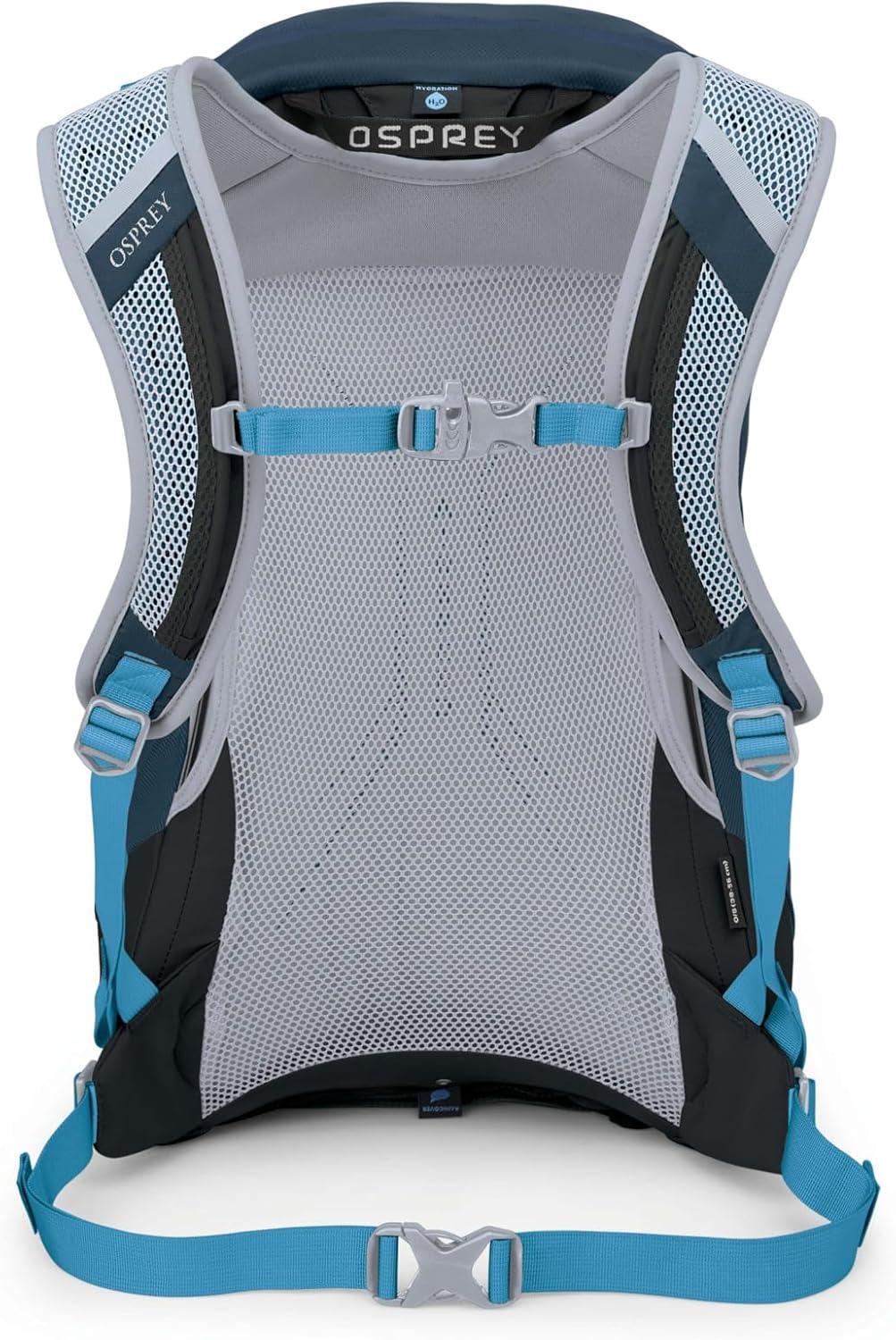 imageOsprey Hikelite 18L Lightweight Hiking Backpack Durable Travel Daypack with Rain Cover for Men and Women BlackAtlas Blue