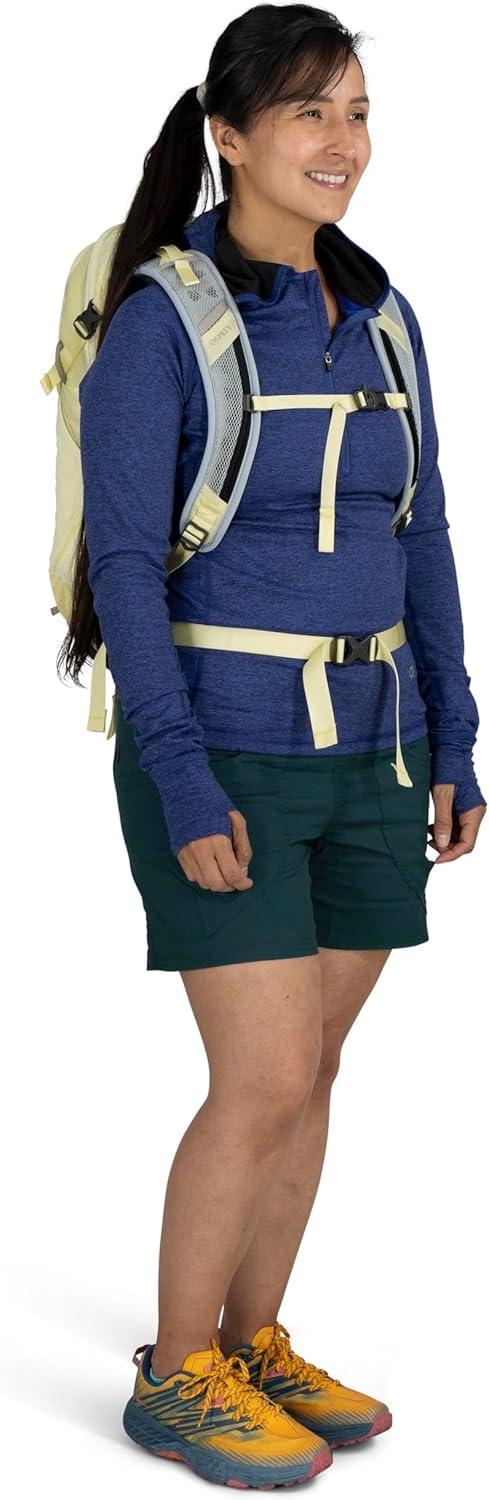 imageOsprey Hikelite 18L Unisex Hiking Backpack Escapade GreenPurple InkPurple DuskCheddar Orange