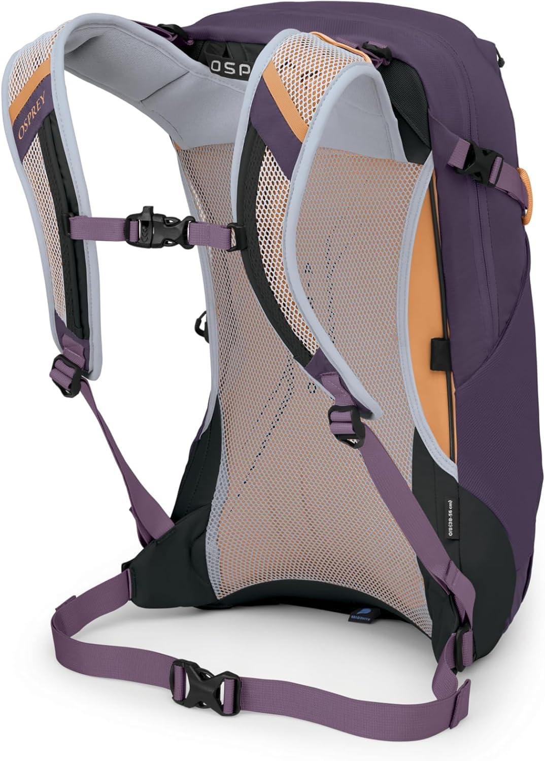 imageOsprey Hikelite 18L Unisex Hiking Backpack Escapade GreenPurple InkPurple DuskCheddar Orange