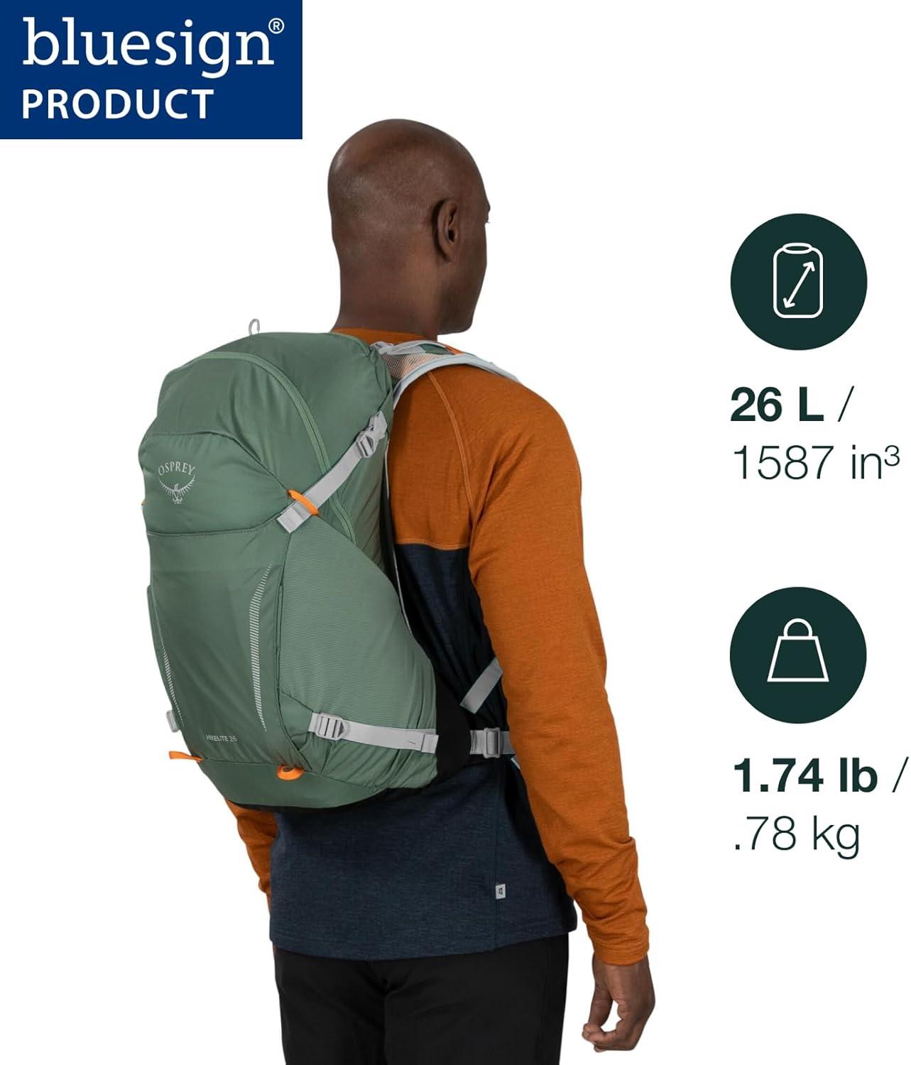 imageOsprey Hikelite 26L Hiking Backpack for Men and Women Lightweight Daypack with Breathable Backpanel and Raincover Ideal for Day Hikes Travel and Everyday Use in Any Weather BlackAtlas Blue